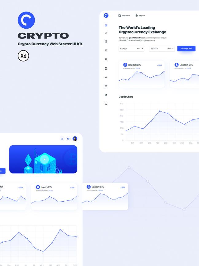 整套数字货币UI kit源文件，B端产品区块链UI源文件下载，金融数字货币UI资源下载xd源文件