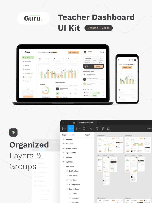 30页教育行业B端后台管理界面UI资源figma,sketch,xd,studio源文件