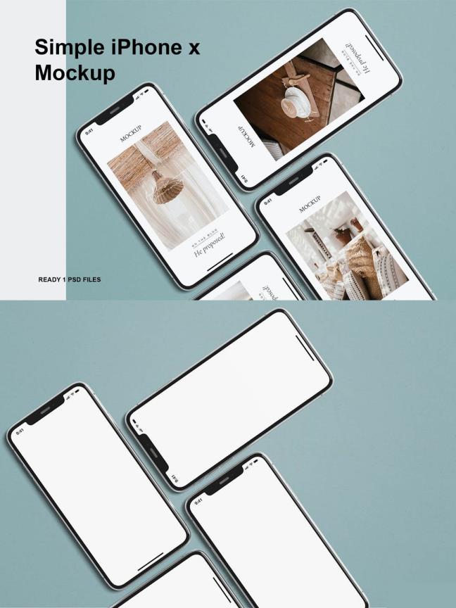免费iPhone样机psd源文件，iPhone x样机mockup模板下载