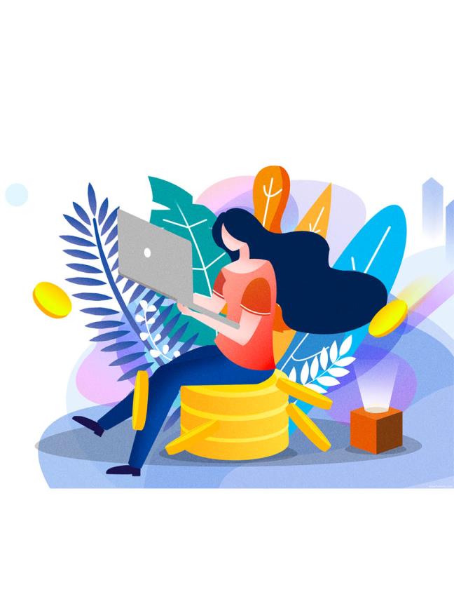 运营插画，扁平风插画办公人物psd下载