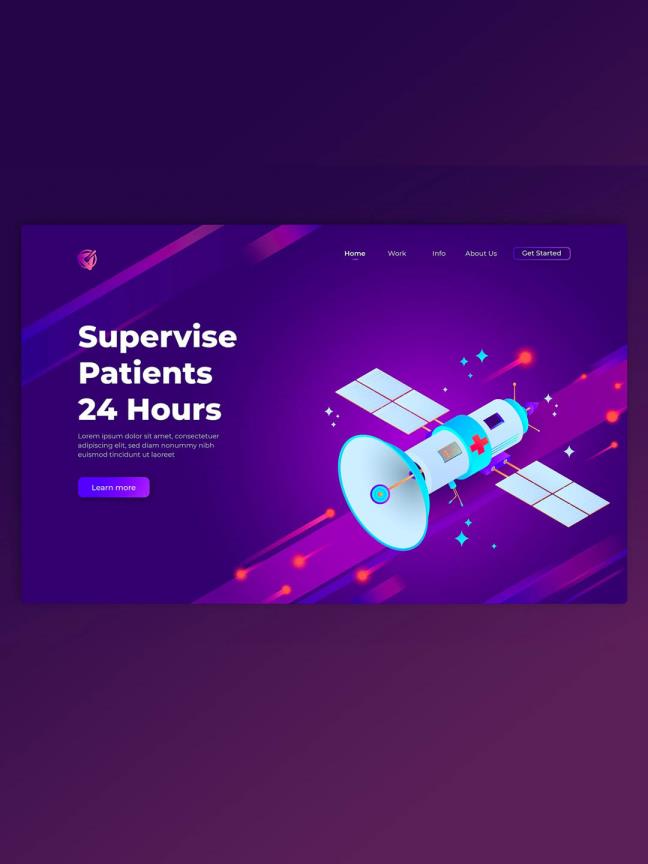 科技感2.5D插画网页着陆页UI界面设计源文件，2.5D插画landingpage