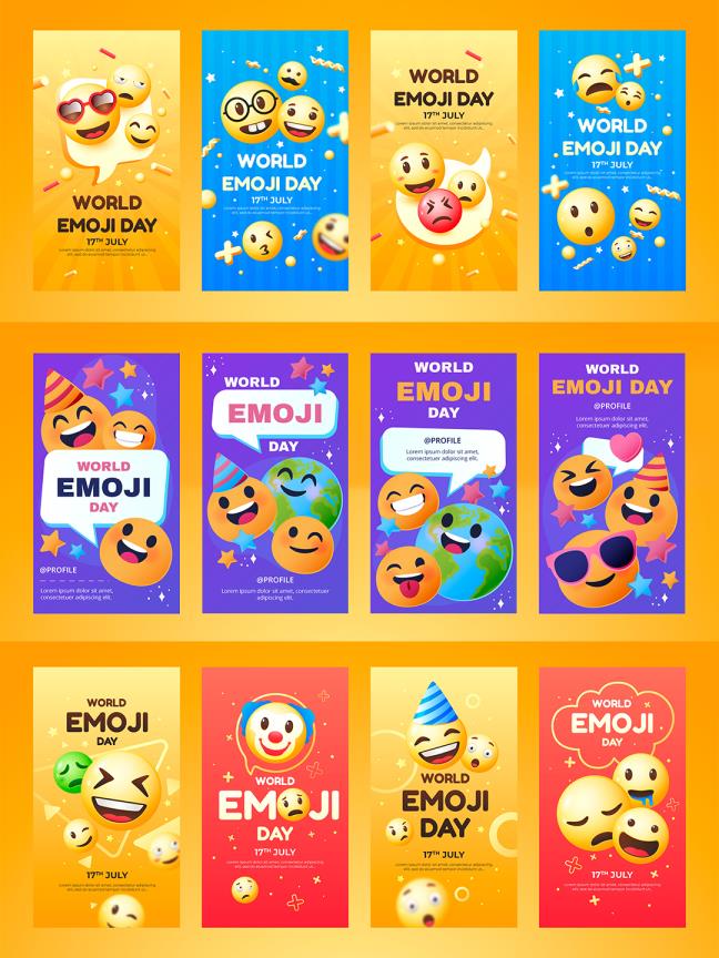 emoji创意海报 | emoji表情设计素材AI源文件