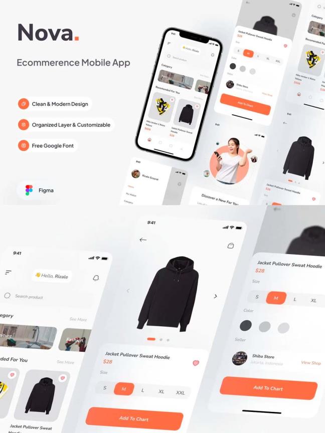 轻量简约风格的电商APP UI资源素材figma套件下载