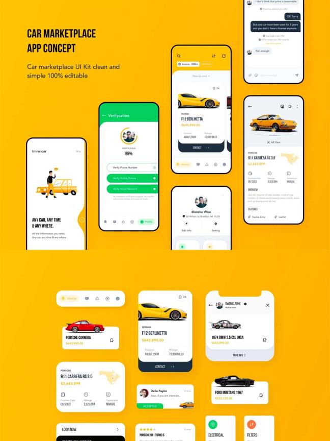 适合汽车商城汽车资讯汽车经销商app ui资源素材sketch,figma源文件