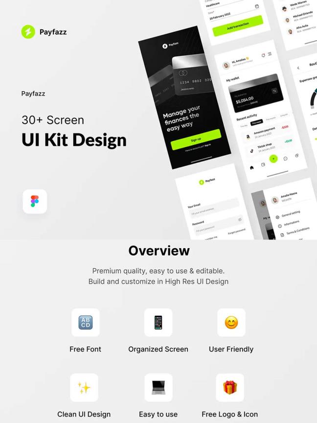 一套小清新风格的金融资产管理app ui资源素材 fig源文件