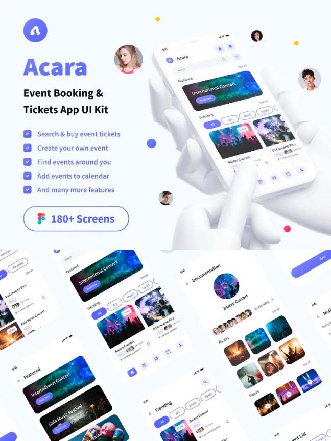活动App、门票订购app、活动预订类UI资源素材figma源文件下载