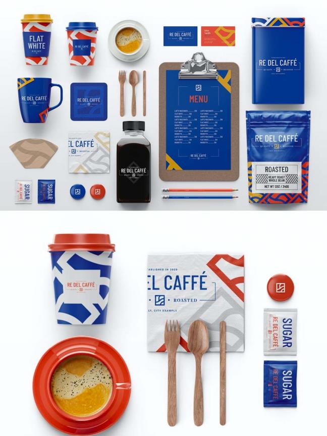 饮料品牌包装样机mockup模板，咖啡品牌样机包装mockup psd源文件