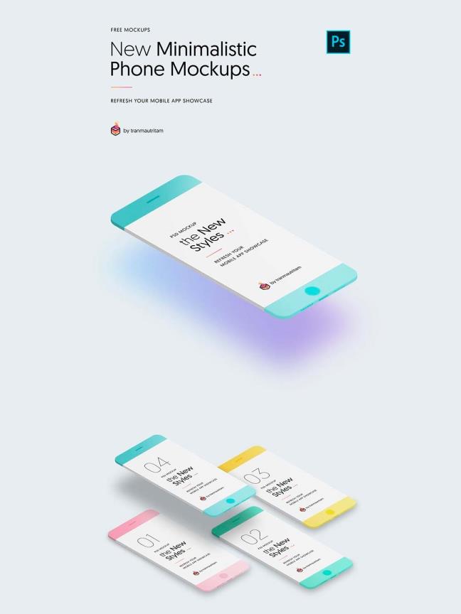 精品app UI展示样机模板，UI样机mockup源文件，UI样机psd源文件下载