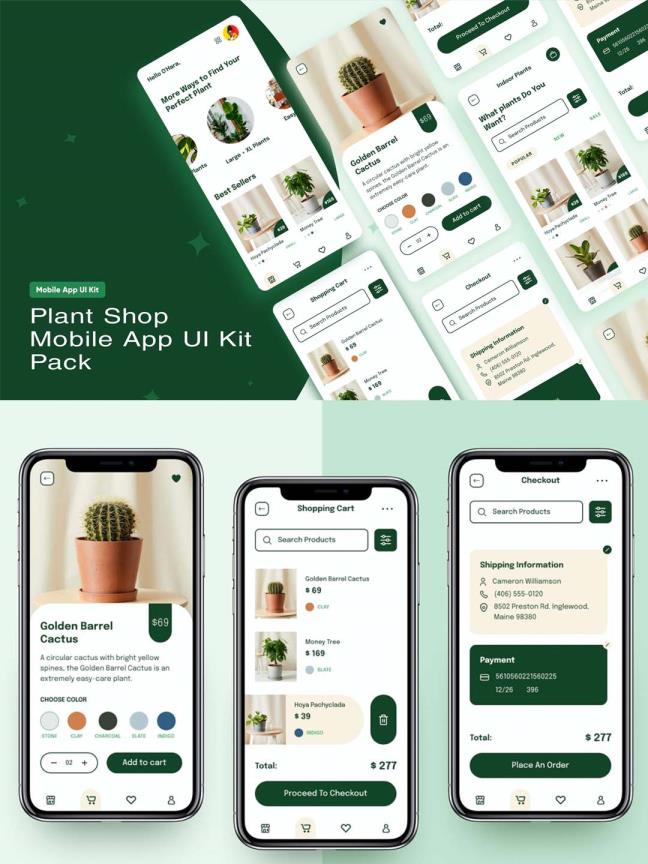 碳中和趋势下的植物电商app UI资源、UI素材FIG,SKETCH,XD源文件