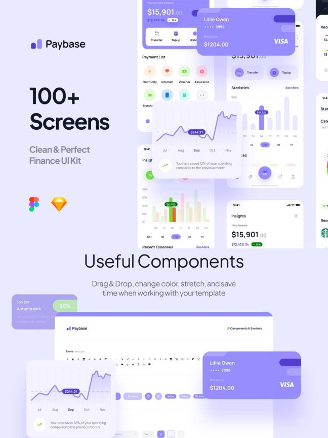 小清新风金融理财app、在线钱包app UI资源素材源文件