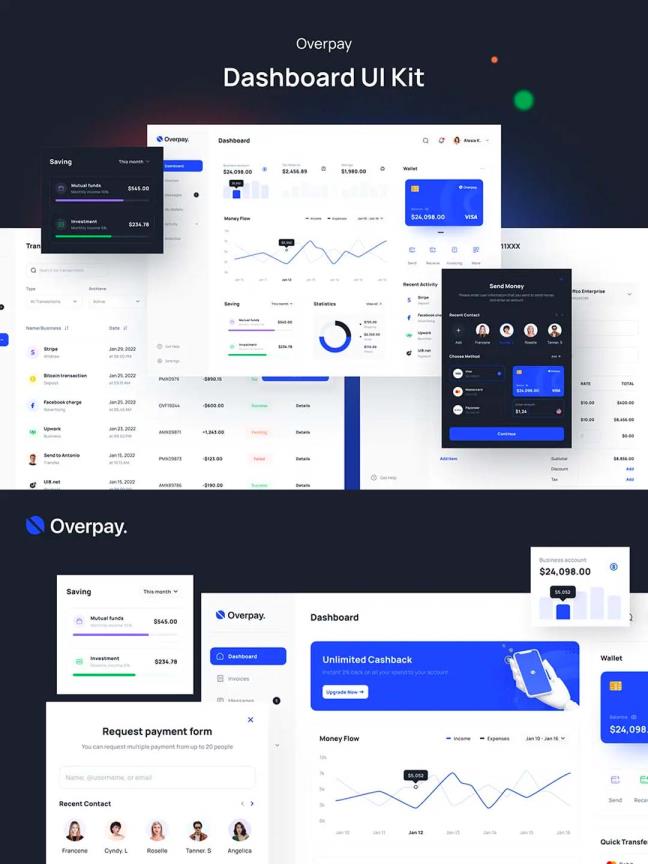 亮色/暗色模式高级财务管理后台B端UI资源界面全套figma源文件