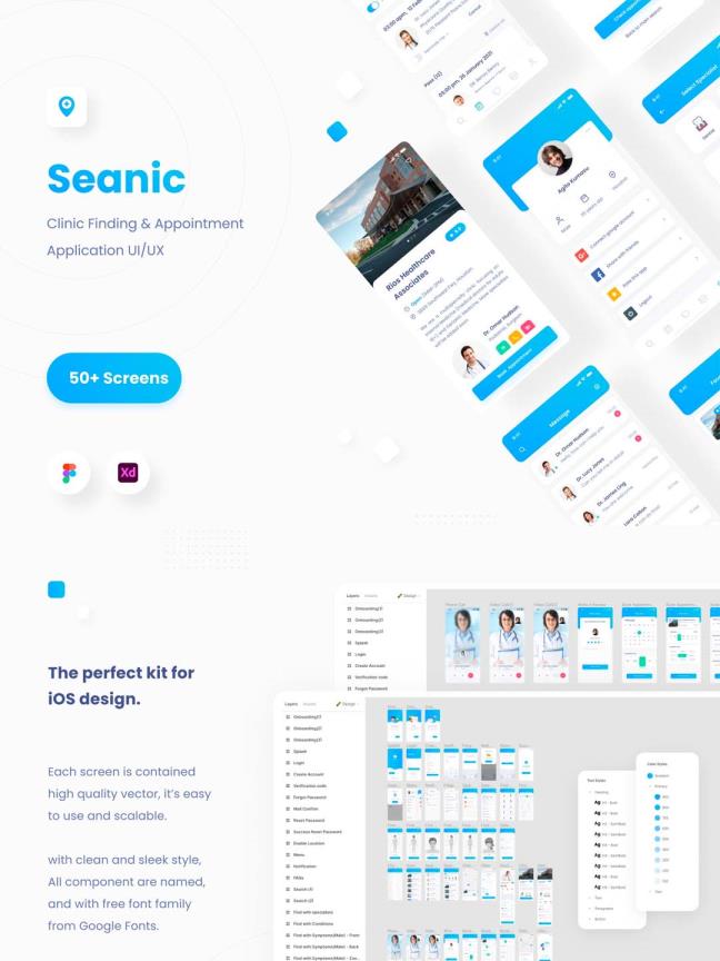 在线医疗APP UI资源，在线问诊应用UI设计figma源文件下载