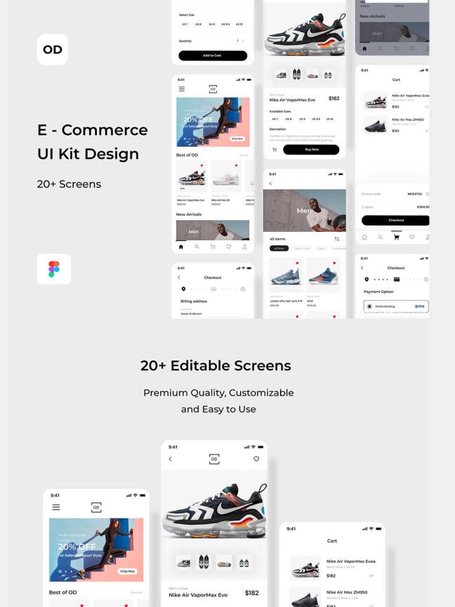 20页高端运动鞋电商app UI界面设计套figma源文件