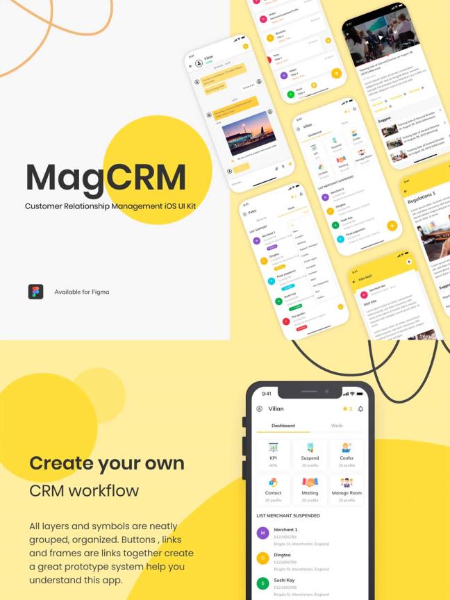 移动端to B产品CRM客户关系管理应用app UI设计套件figma源文件