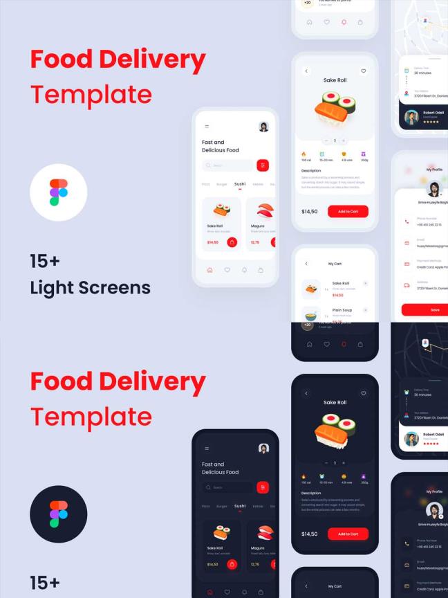 一套简约的美食外卖app UI设计源文件，美食UI资源素材