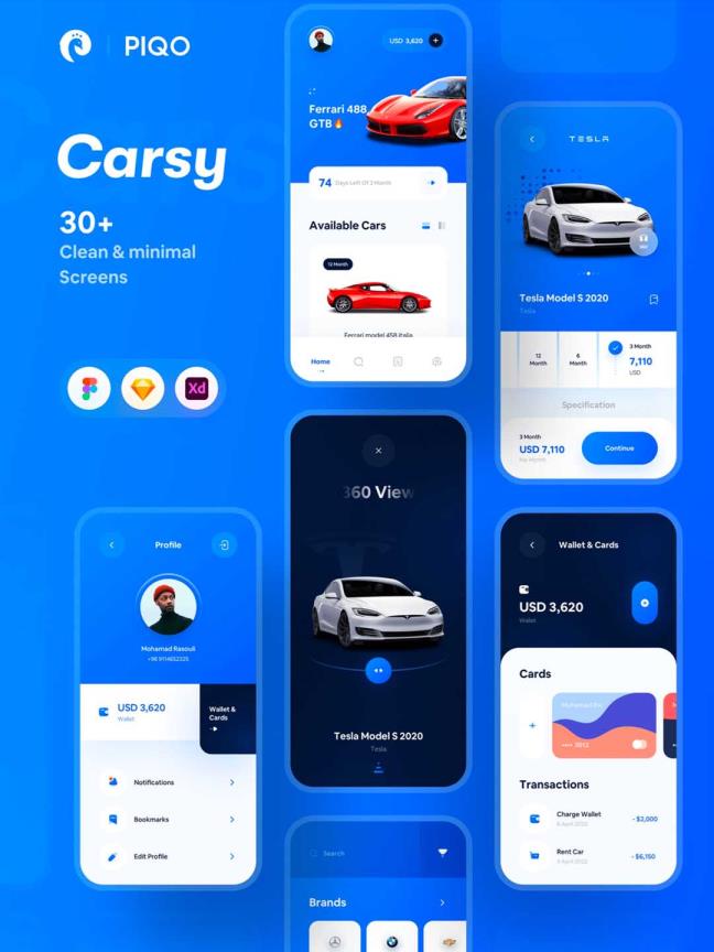 汽车购买UI设计素材，汽车租赁UI资源下载，汽车商城APP UI源文件