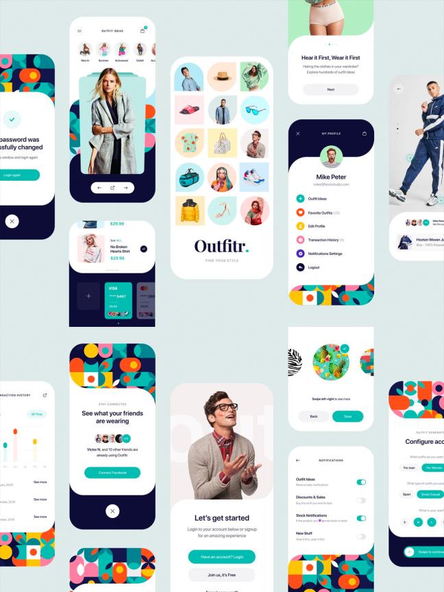 30页时尚，个性穿搭社交类app UI界面sketch，xd，figma源文件（无演示图片）