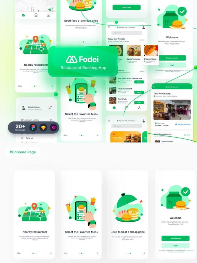 外卖送餐App源文件分享 | 绿色清新设计，Sketch、XD 和 Figma格式