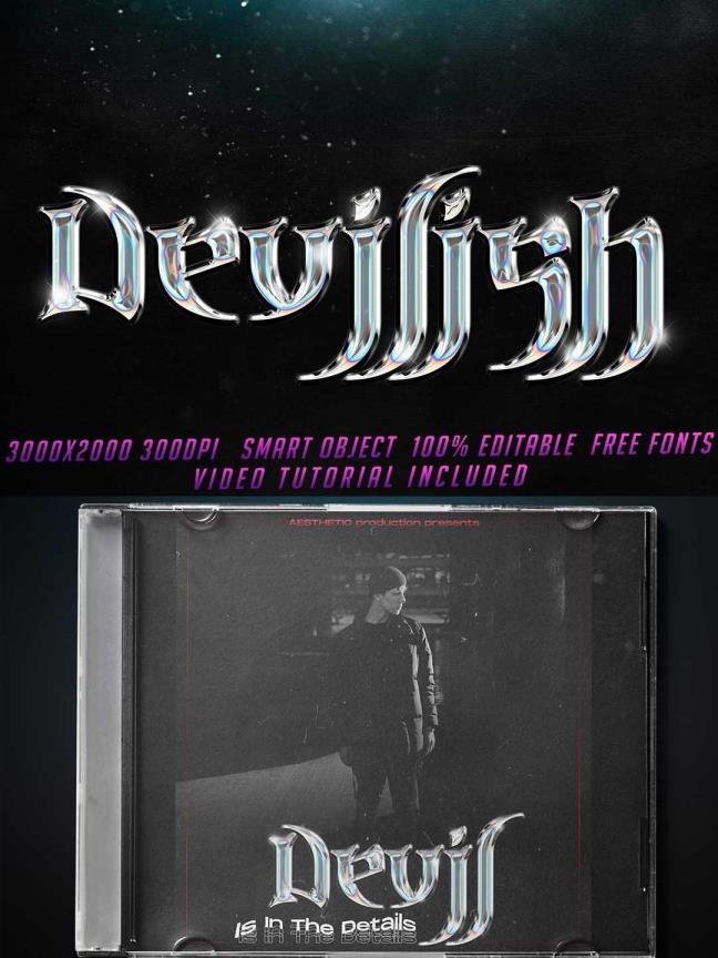 10款酸性设计镭射风格字体设计源文件psd源文件下载