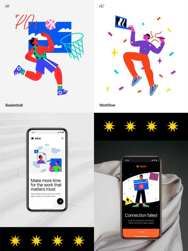 20个流行风格UI插画，现代风运营矢量插画ai、sketch、svg源文件下载