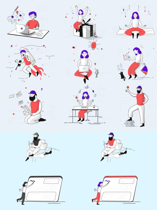 70组sketch插画，svg插画，UI插画场景源文件，运营插画70组sketch源文件下载