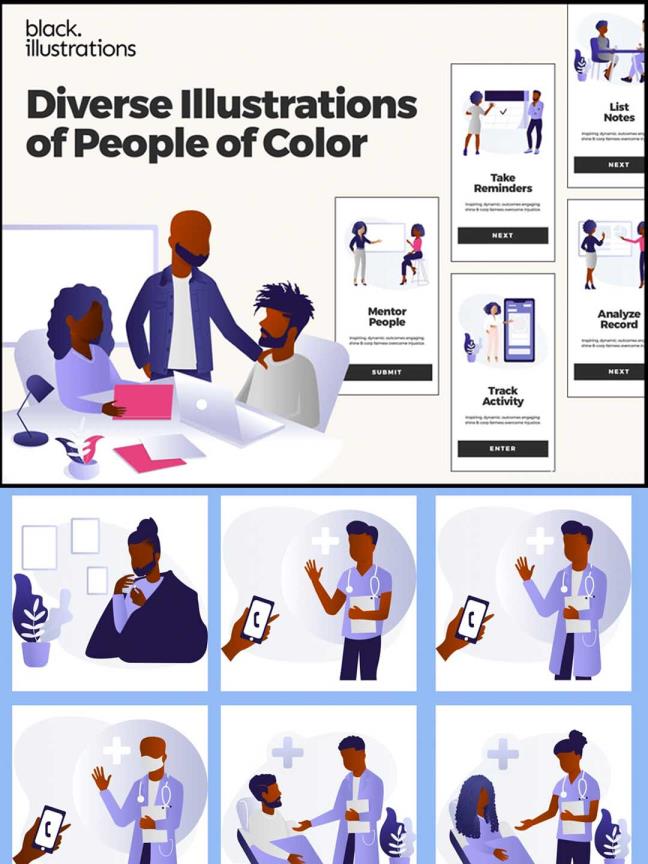 医疗场景人物插画设计psd、sketch、Ai、svg源文件下载