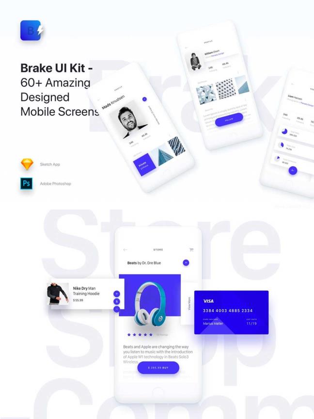 material design风格UI界面模板下载，MD风格设计师app UI源文件，设计作品展示APP UI资源下载