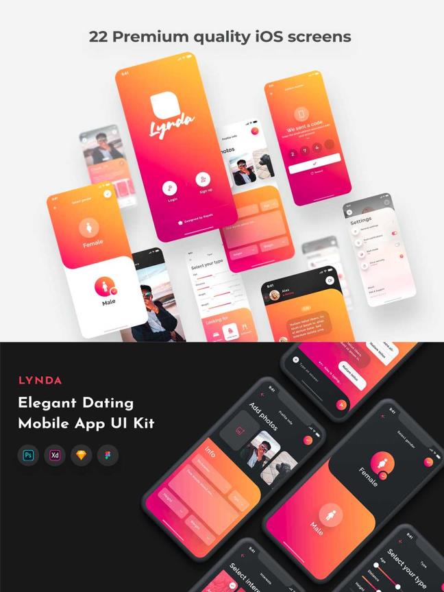 44页即时通，聊天社交app UI设计sketch，xd，figma，psd源文件