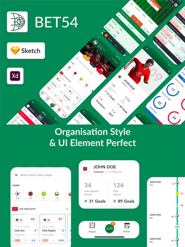 32页体育赛事app ui素材sketch、xd源文件