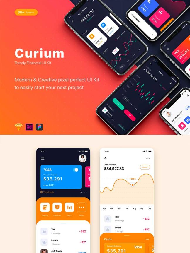 30页电子钱包，虚拟货币区块链技术sketch，xd，figma源文件