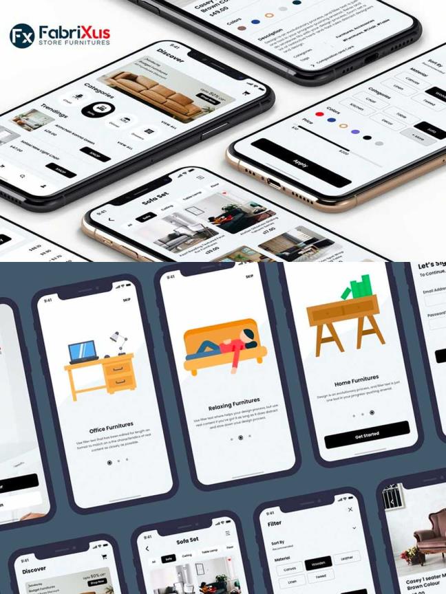 28页家居，家具商城app UI素材sketch、figma源文件