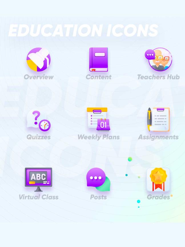 12个教育相关的运营图标icon源文件，UI图标sketch源文件