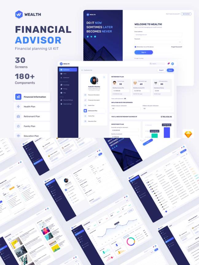 30页金融管理类B端产品UI界面sketch源文件