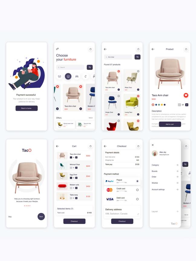 家具电商app UI资源下载，家居类APP UI源文件下载，家居UI资源下载xd源文件下载