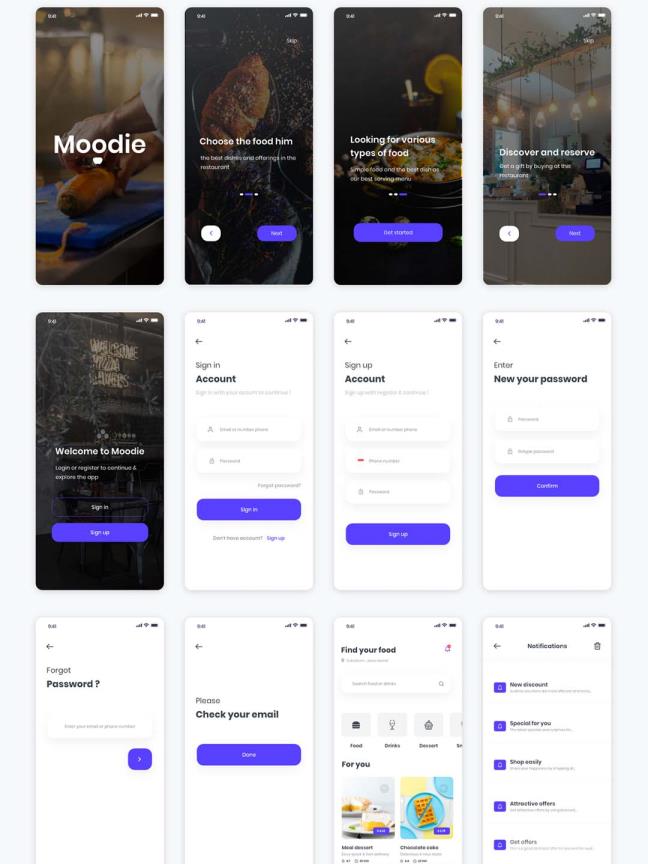 美食外卖APP UI源文件下载，美食app UI素材下载，美食UI PSD源文件，XD源文件