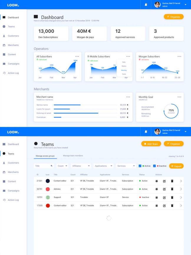 简约蓝色风格B端UI资源下载，dashboard UI素材sketch源文件