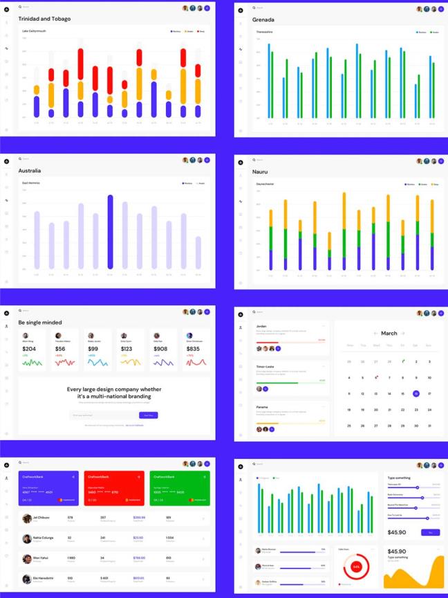UI设计师必备：超全色彩丰富仪表板用户界面工具包、数据可视化sketch下载