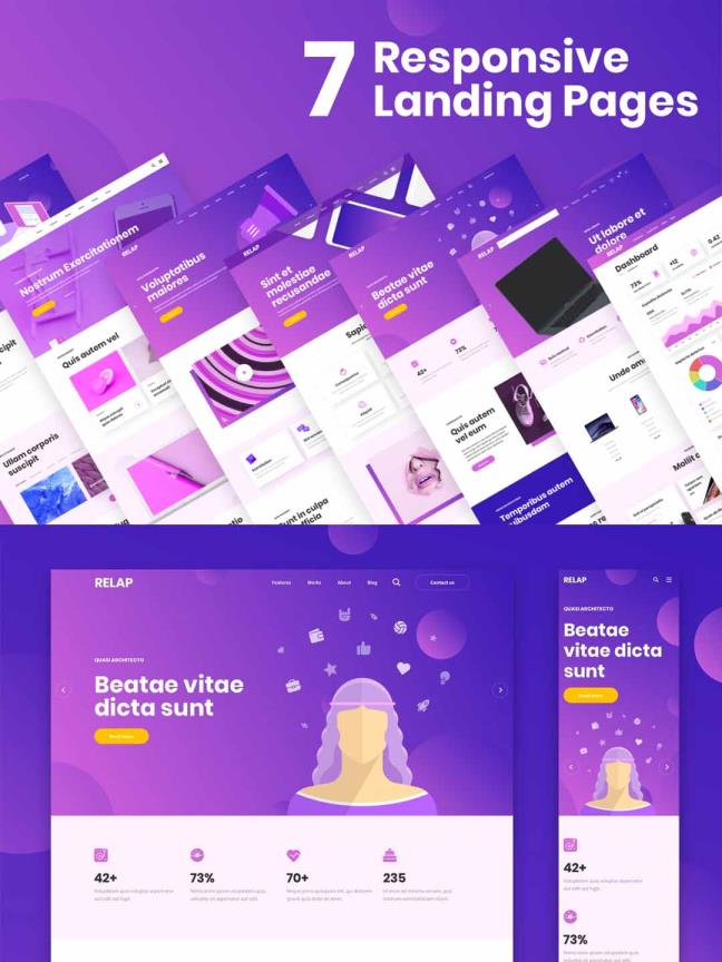 7款高端网站响应式UI设计模板Figma、Sketch、XD源文件下载