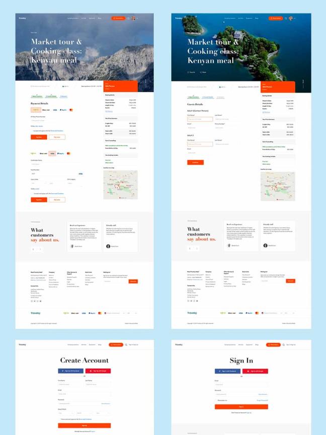 全套高端旅行、酒店住宿Web UI网页设计sketch源文件下载