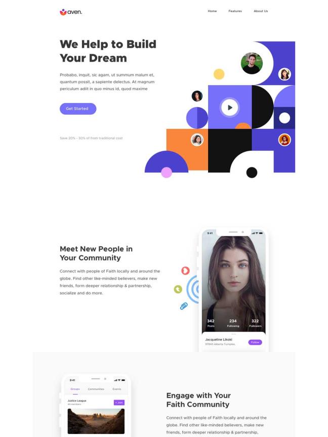 APP 登录页下载指引页面模板sketch源文件下载