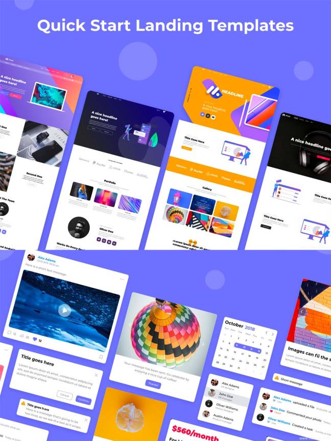 个人站、作品展示站、商务站、着陆页等全套网站UI源文件sketch下载