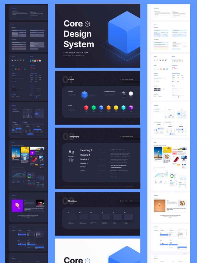 暗色系+白色系双色整套UI kit源文件Sketch下载，UI、pc端均可使用