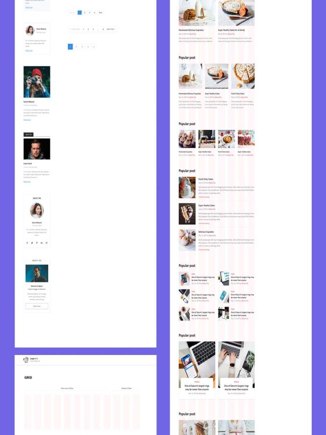 博客用户界面工具包模板UI界面下载、图片社交Sketch源文件下载