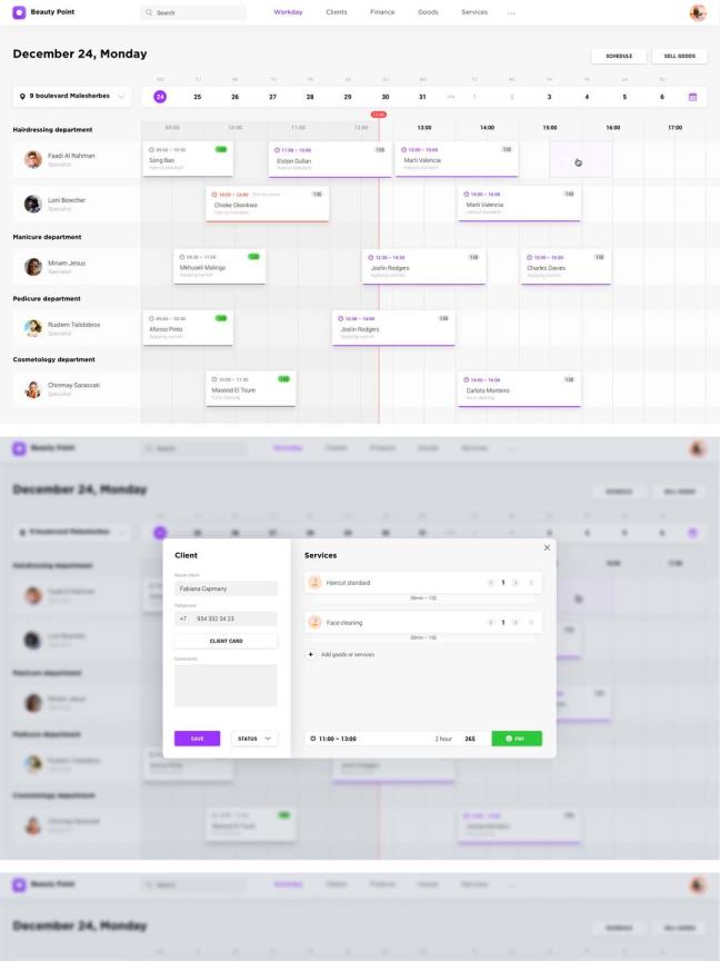Beauty Point 仪表板界面、日程界面sketch源文件下载