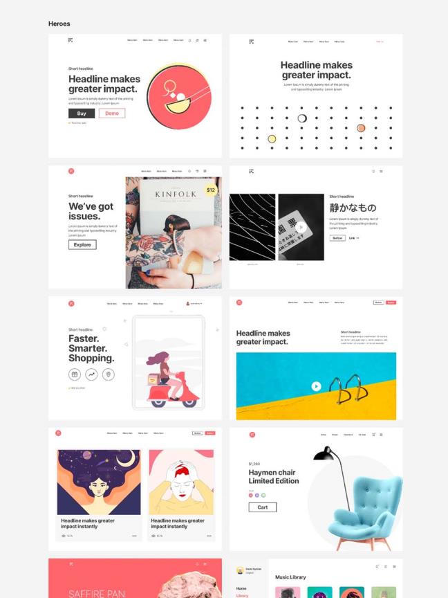 20个高端网页设计模板sketch源文件，个人博客网页，作品集网站，品牌企业官网UI源文件