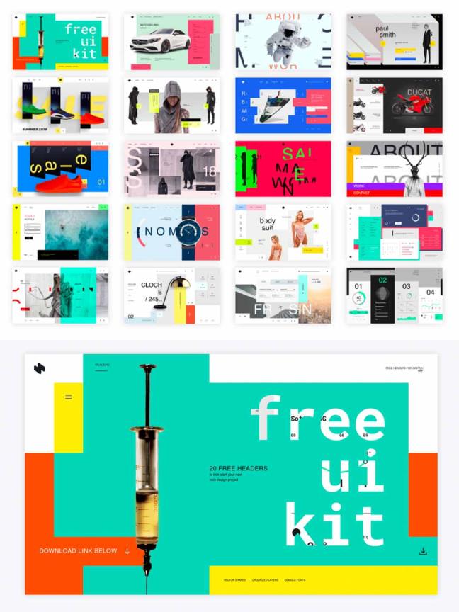 高端品牌网页设计/作品集排版UI模板sketch源文件