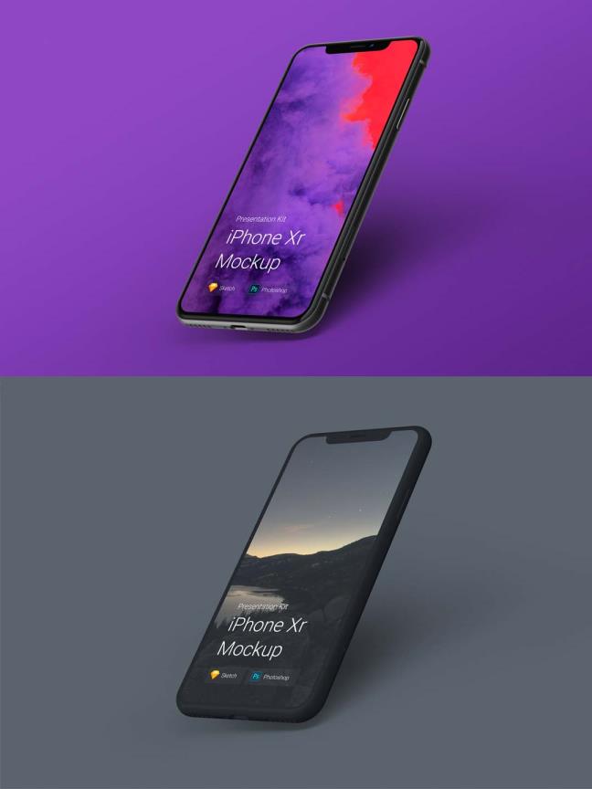 苹果iPhone Xr高清手机模板源文件psd+sketch