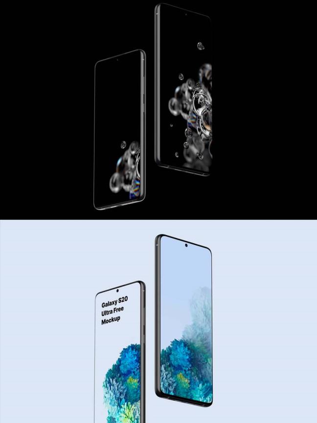 三星Galaxy S20 Ultra Mockup样机模板源文件，psd样机源文件，sketch源文件