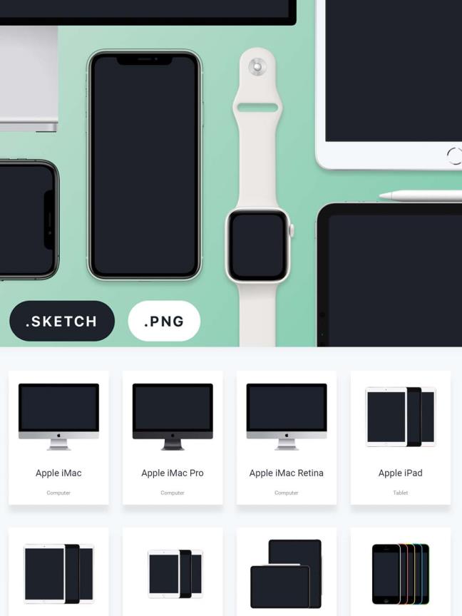 Apple所有设备mockup源文件下载，苹果所有设备样机mockup模板下载
