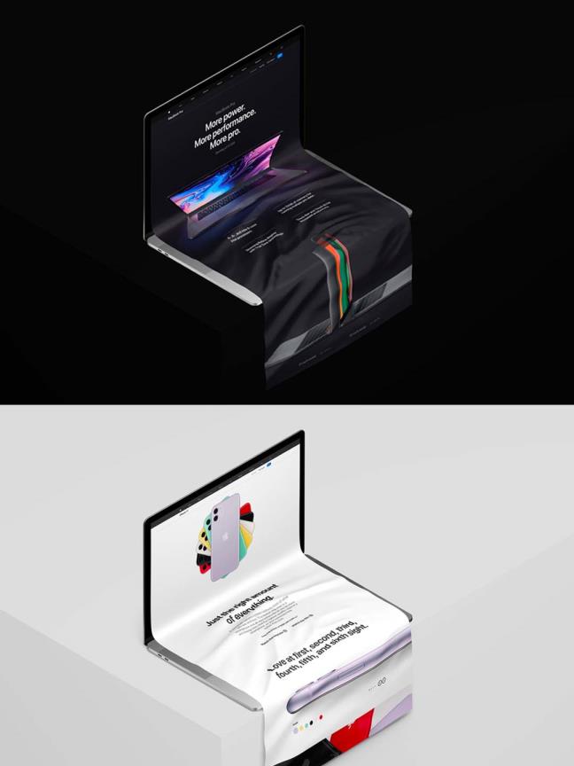 精品！MacBook pro样机模板PSD源文件，网页包装模版psd源文件